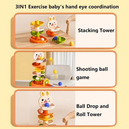 Montessori Ball Drop Stacking Toy for Toddlers