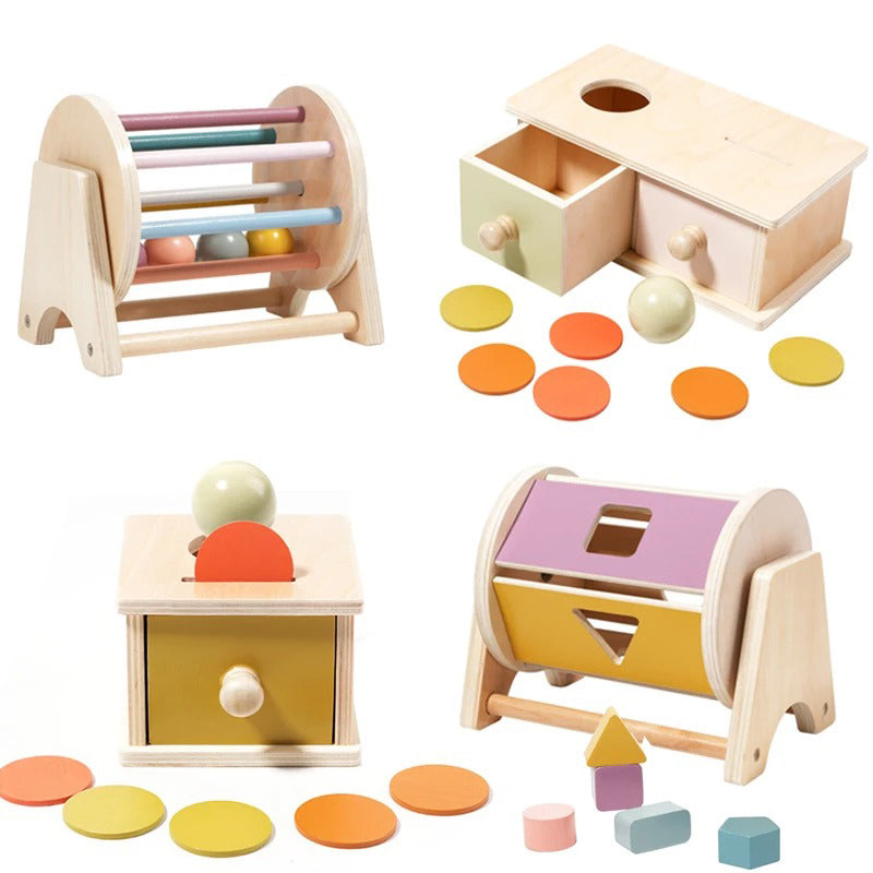 Montessori Wooden Coin & Ball Drop Box Toy