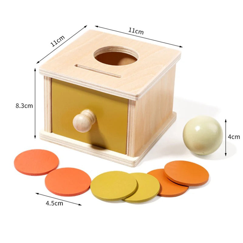 Montessori Wooden Coin & Ball Drop Box Toy