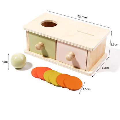 Montessori Wooden Coin & Ball Drop Box Toy